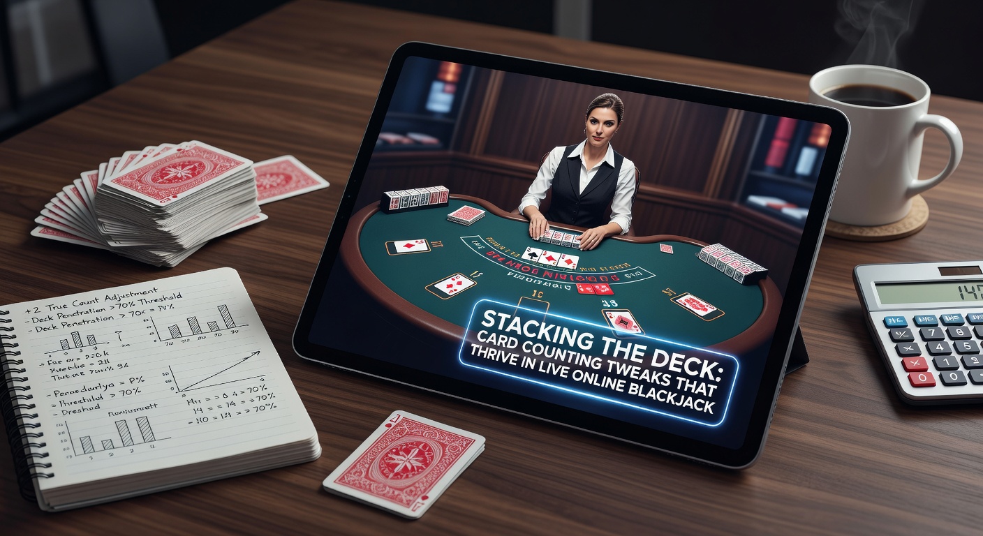 Ein Dealer mischt Karten in einem Live-Online-Blackjack-Spiel, während ein Spieler strategisch zählt