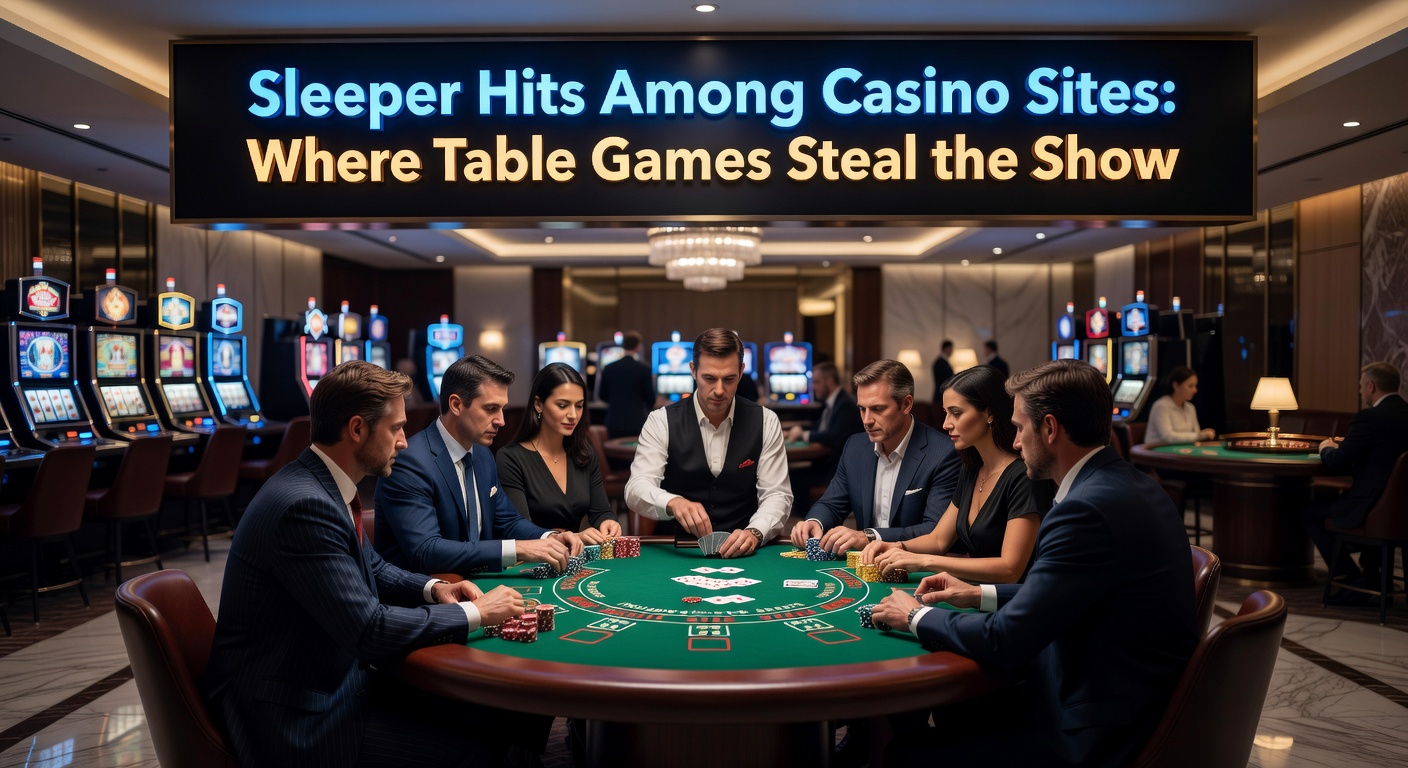 Ein elegantes Live-Tischspiel-Setup in einem Online-Casino, bei dem Spieler um einen Blackjack-Tisch versammelt sind, beleuchtet von warmem Scheinwerferlicht