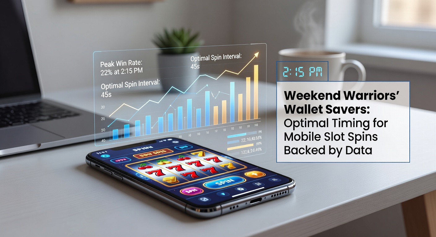 Smartphone mit Slot-App im Wochenendmodus, Grafik zeigt Gewinnkurven zu verschiedenen Uhrzeiten